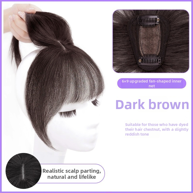 Perukas su oro kirpčiukais viršugalvyje | natūralus tūrisas ir veido kontūravimas veido | Modelis: T-net air bangs; Plaukų medžiaga: aukštos temperatūros pluoštas; Kirpčių tipas: tiesus arba įstrižas; Nerekomenduojama dažyti karštomis priemonėmis