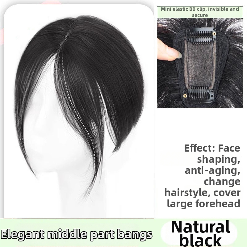 Perukas su oro kirpčiukais viršugalvyje | natūralus tūrisas ir veido kontūravimas veido | Modelis: T-net air bangs; Plaukų medžiaga: aukštos temperatūros pluoštas; Kirpčių tipas: tiesus arba įstrižas; Nerekomenduojama dažyti karštomis priemonėmis