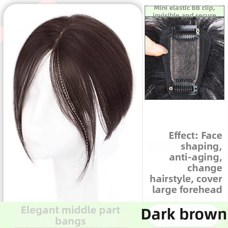 Perukas su oro kirpčiukais viršugalvyje | natūralus tūrisas ir veido kontūravimas veido | Modelis: T-net air bangs; Plaukų medžiaga: aukštos temperatūros pluoštas; Kirpčių tipas: tiesus arba įstrižas; Nerekomenduojama dažyti karštomis priemonėmis