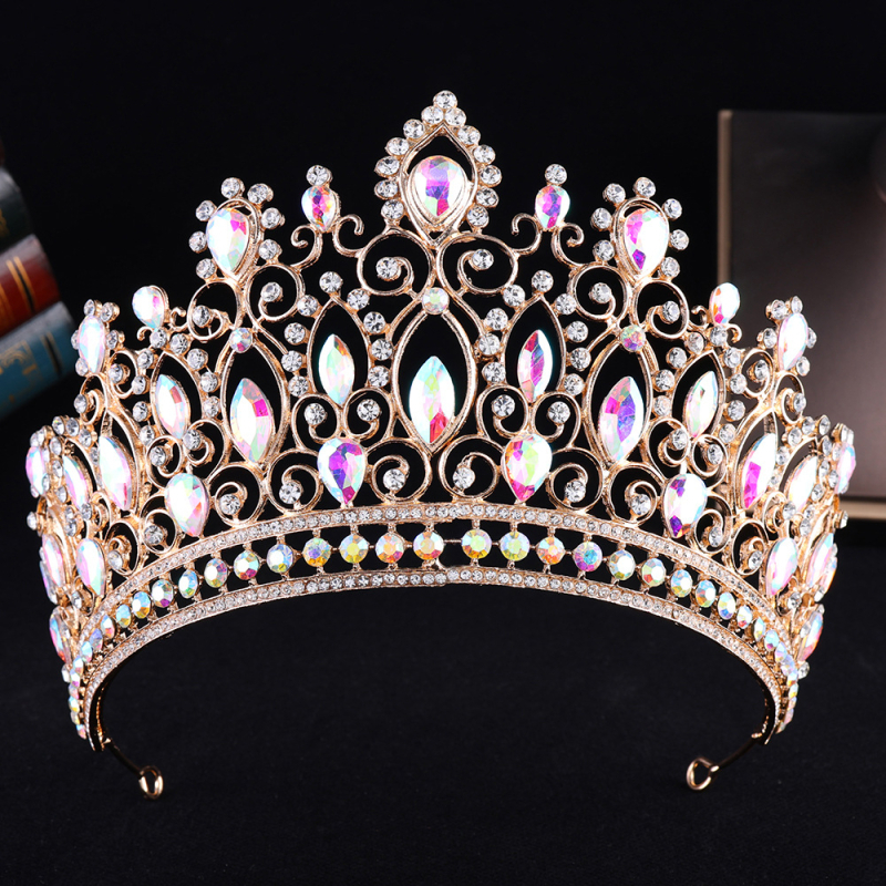 Barokna vjenčana kruna, dijamantno postavljena od legure, model H534, proljeće 2025