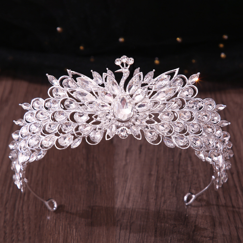 Vjenčana tiara za kosu - legura, oblik cvijeta, elektroplatiranje, kristalni ukrasi