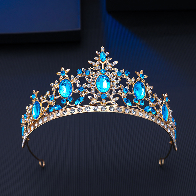 Tiara de păr din aliaj zinc, formă de floare, cristale Rhinestone glass, stil vintage, finisaj electroplatat