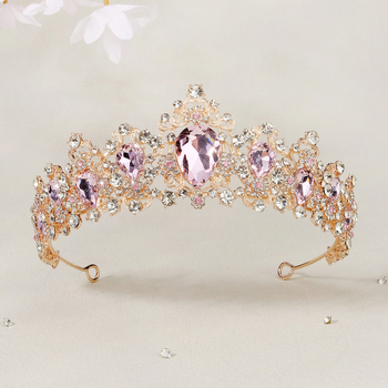 Dijamantna vjenčana diadem u europskom baroknom stilu s rhinestones, ukras za glavu, ženski stil, diamant završnica