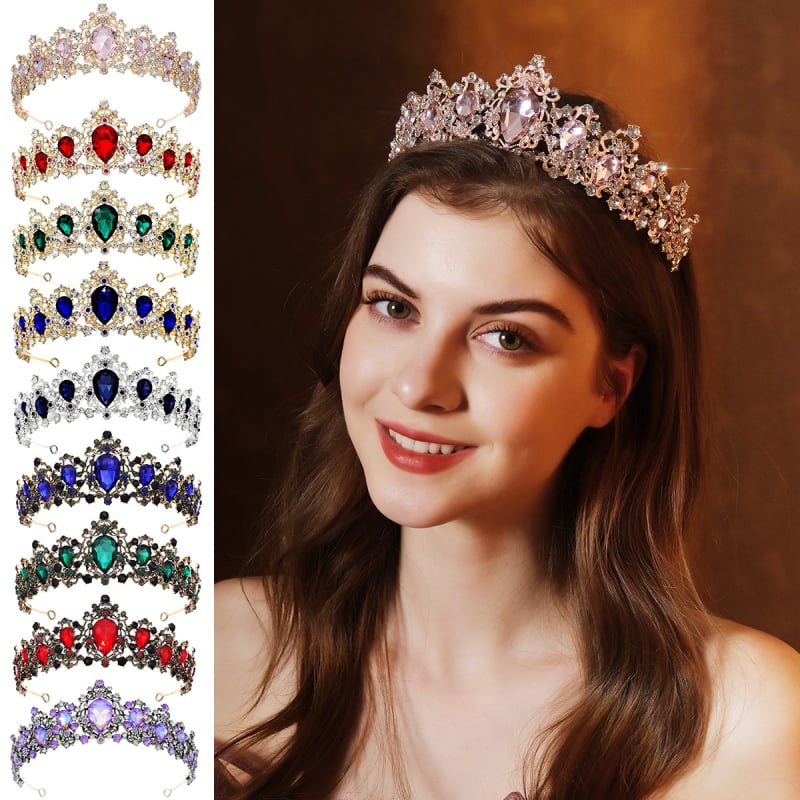 Dijamantna vjenčana diadem u europskom baroknom stilu s rhinestones, ukras za glavu, ženski stil, diamant završnica
