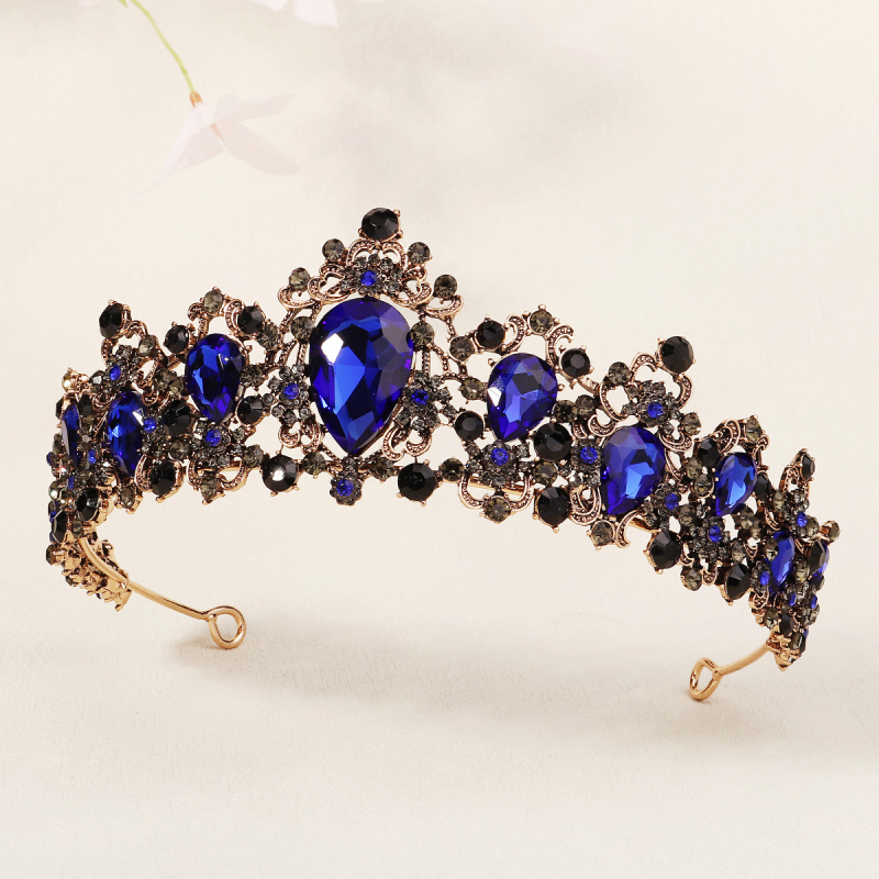 Dijamantna vjenčana diadem u europskom baroknom stilu s rhinestones, ukras za glavu, ženski stil, diamant završnica