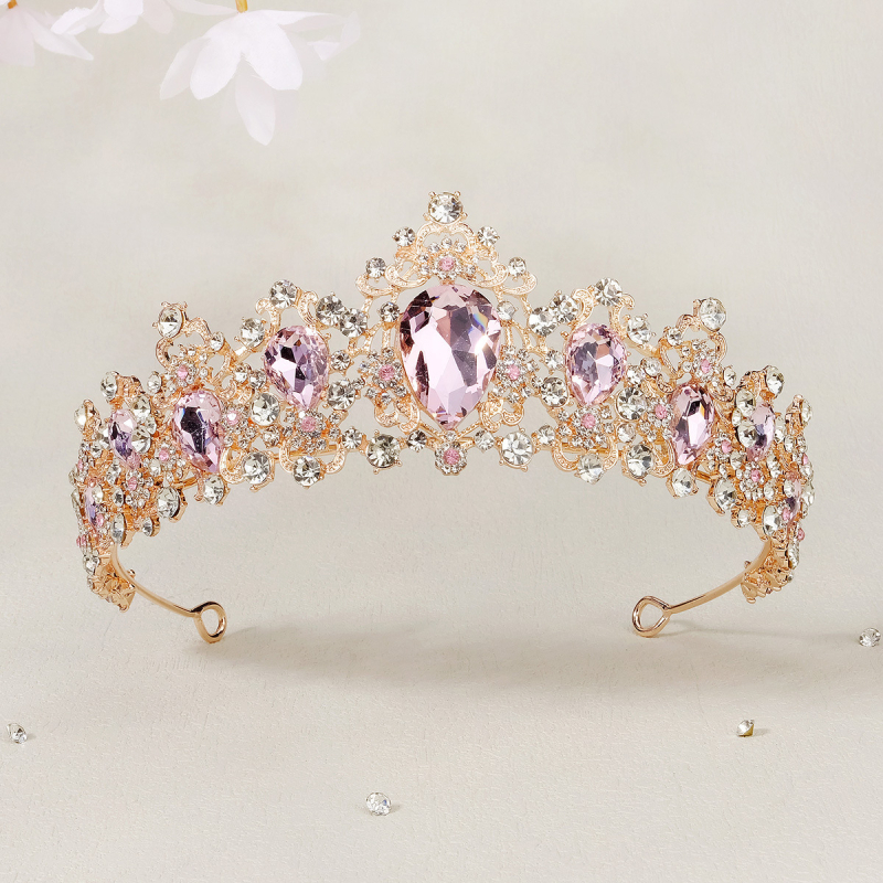 Dijamantna vjenčana diadem u europskom baroknom stilu s rhinestones, ukras za glavu, ženski stil, diamant završnica