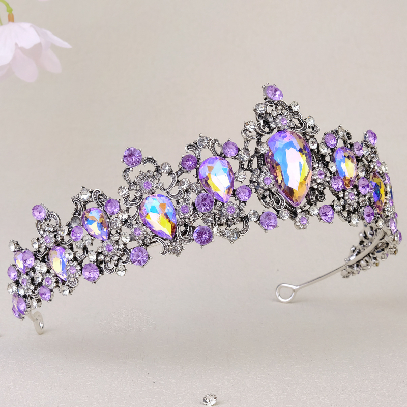 Dijamantna vjenčana diadem u europskom baroknom stilu s rhinestones, ukras za glavu, ženski stil, diamant završnica