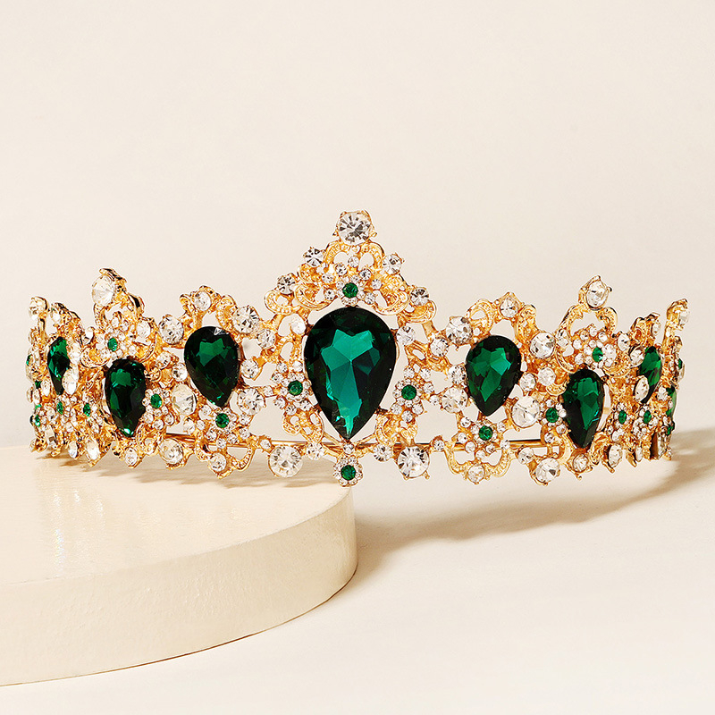 Dijamantna vjenčana diadem u europskom baroknom stilu s rhinestones, ukras za glavu, ženski stil, diamant završnica