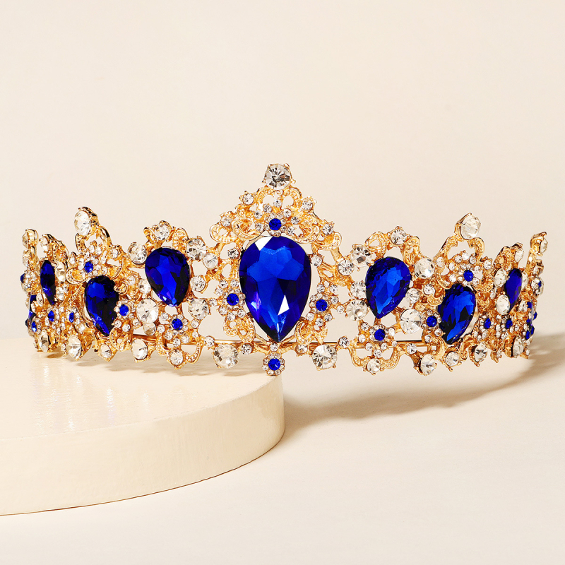 Dijamantna vjenčana diadem u europskom baroknom stilu s rhinestones, ukras za glavu, ženski stil, diamant završnica