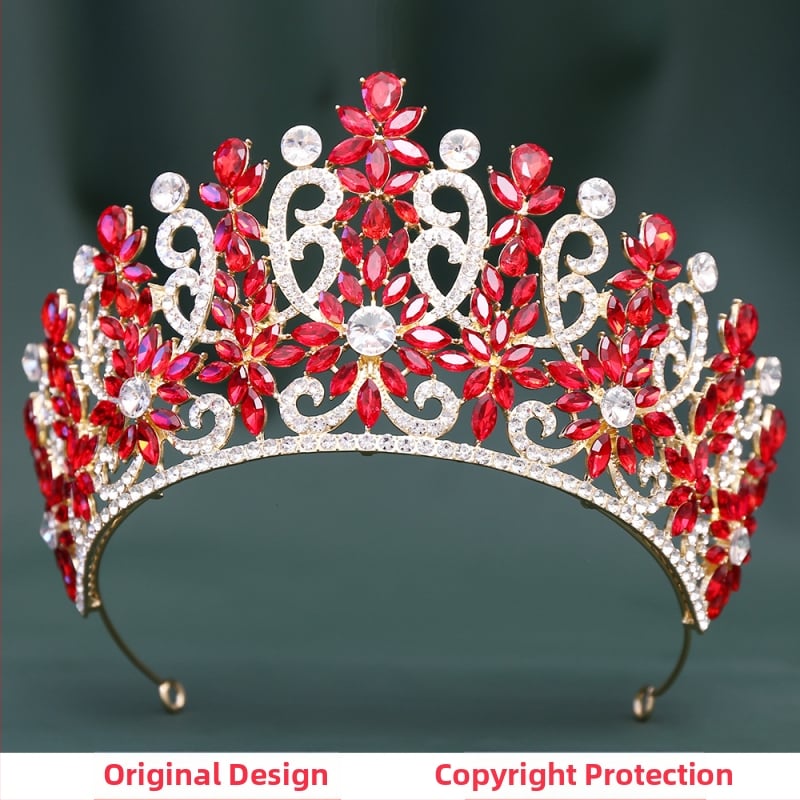 Barokna nevjesta tiara, kruna s kristalima, dijamantno brušena obrada