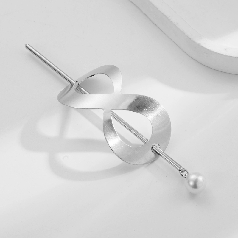 Clip de păr geometric din aliaj, placare electroplată, stil modern minimalist, ambalat individual
