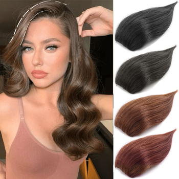 Perukos padidinti apimtį, tiesūs plaukai, aukštos temperatūros viela, mechaninis fiksavimas, netinka karštam dažymui