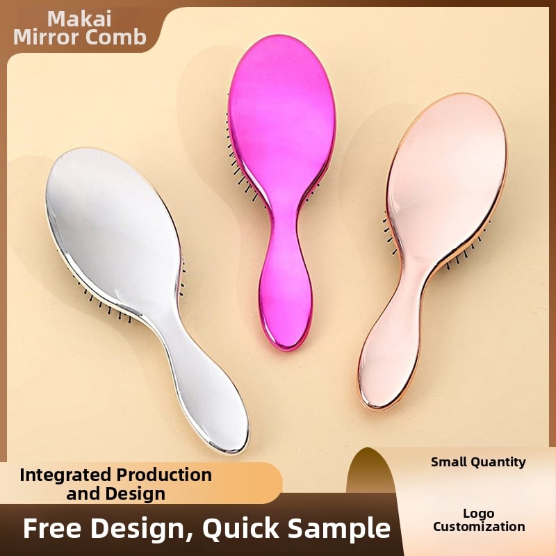 Matu ķemme ar gaisa spilventiņu un electroplated boar-bristle matu sariem, ABS materiāls, ovāla forma, 83 g