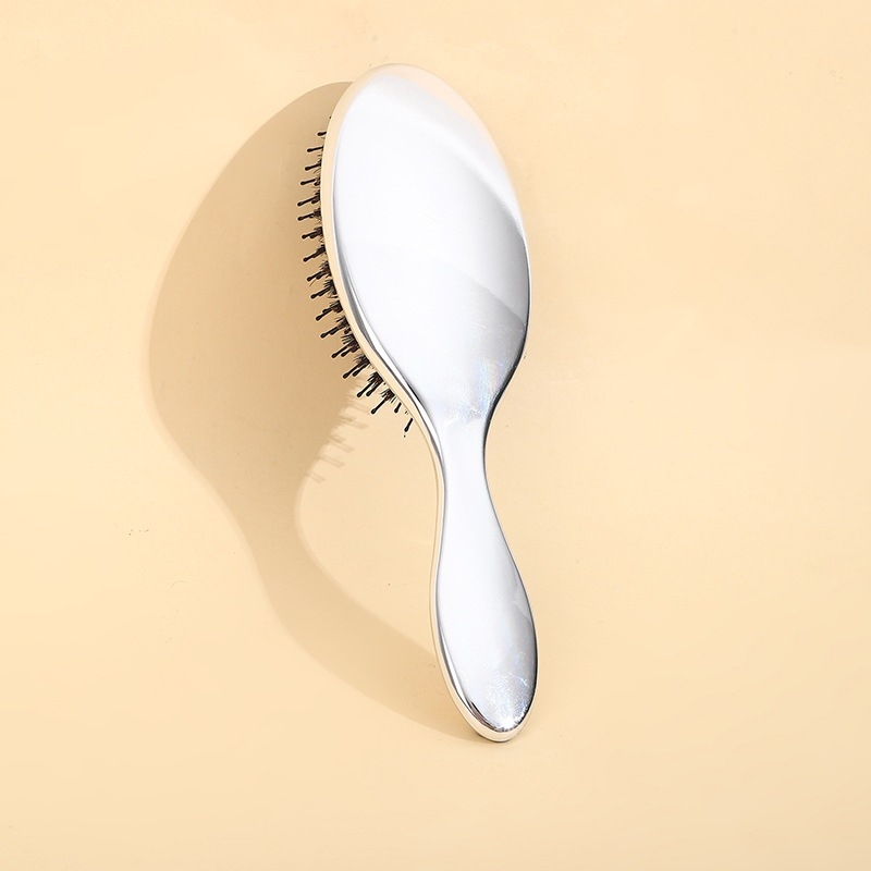 Matu ķemme ar gaisa spilventiņu un electroplated boar-bristle matu sariem, ABS materiāls, ovāla forma, 83 g