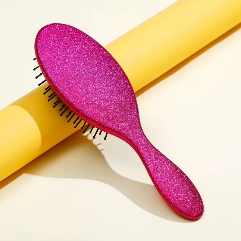 Matu ķemme ar gaisa spilventiņu un electroplated boar-bristle matu sariem, ABS materiāls, ovāla forma, 83 g