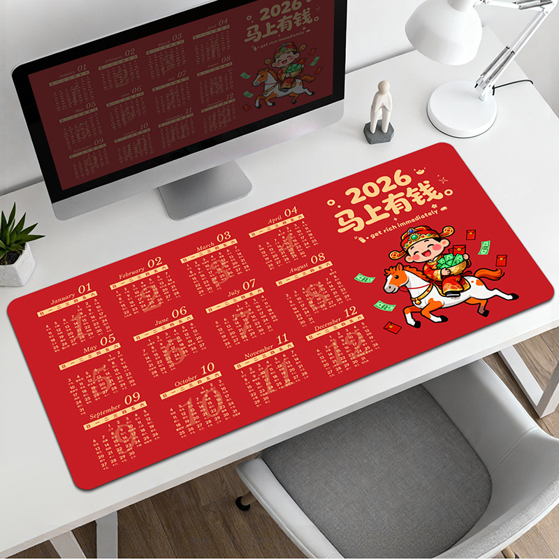 Pad pentru mouse cu calendar – suprafață de birou, anti-derapant, cauciuc natural, imprimare prin transfer termic