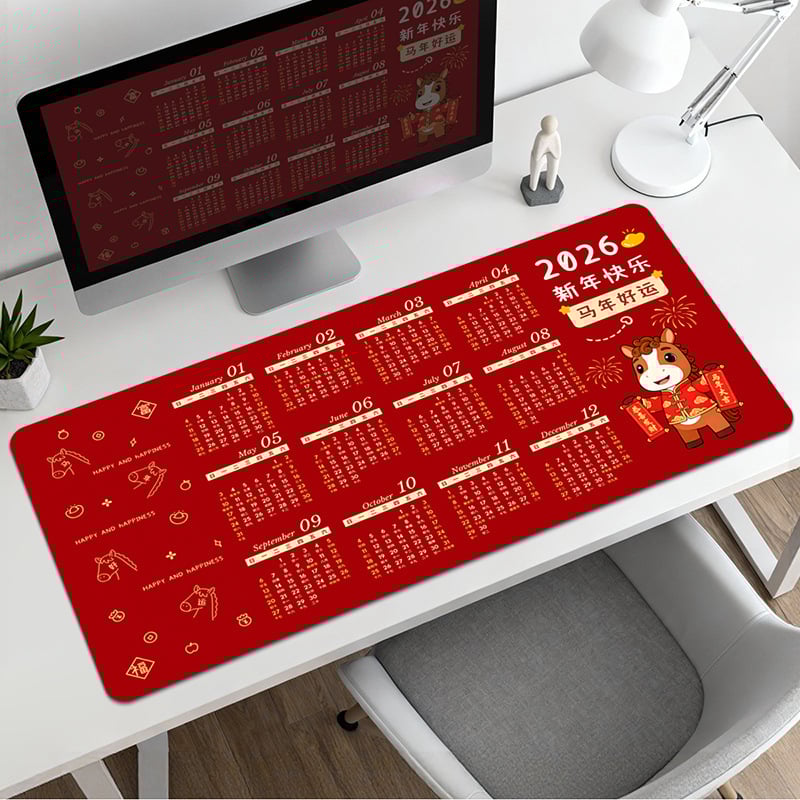 Pad pentru mouse cu calendar – suprafață de birou, anti-derapant, cauciuc natural, imprimare prin transfer termic