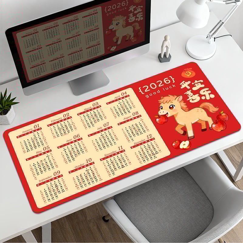 Pad pentru mouse cu calendar – suprafață de birou, anti-derapant, cauciuc natural, imprimare prin transfer termic