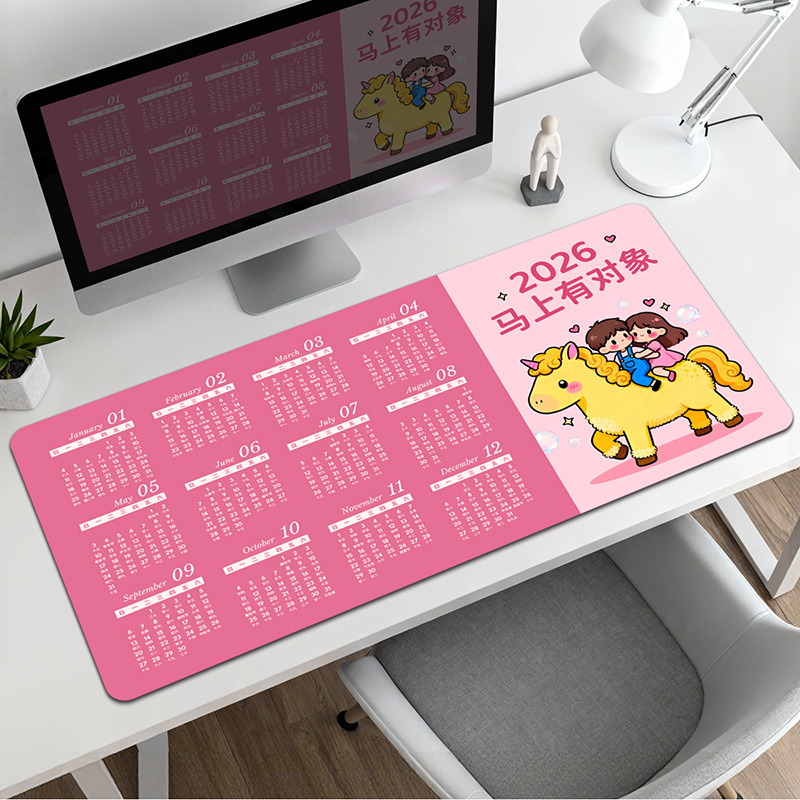 Pad pentru mouse cu calendar – suprafață de birou, anti-derapant, cauciuc natural, imprimare prin transfer termic