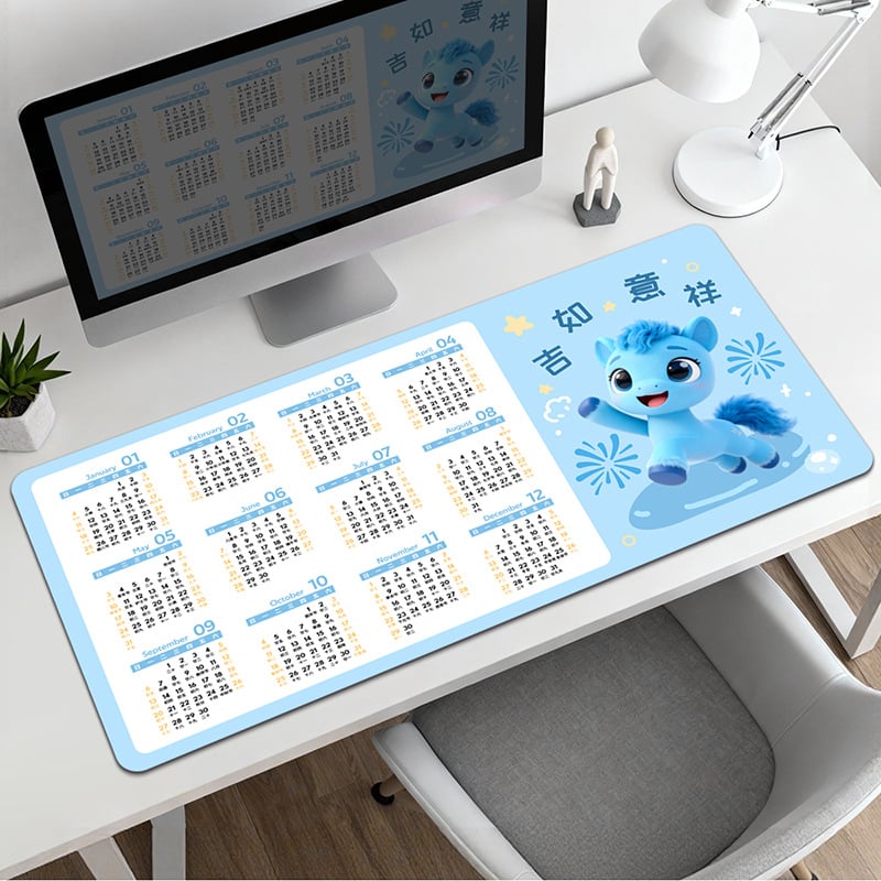 Pad pentru mouse cu calendar – suprafață de birou, anti-derapant, cauciuc natural, imprimare prin transfer termic