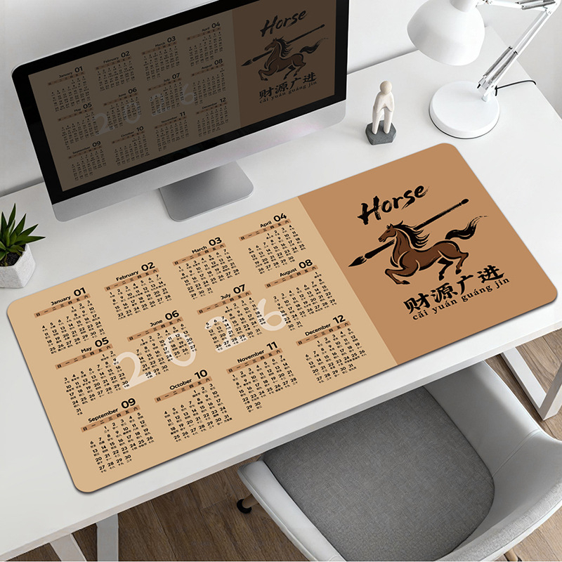 Pad pentru mouse cu calendar – suprafață de birou, anti-derapant, cauciuc natural, imprimare prin transfer termic