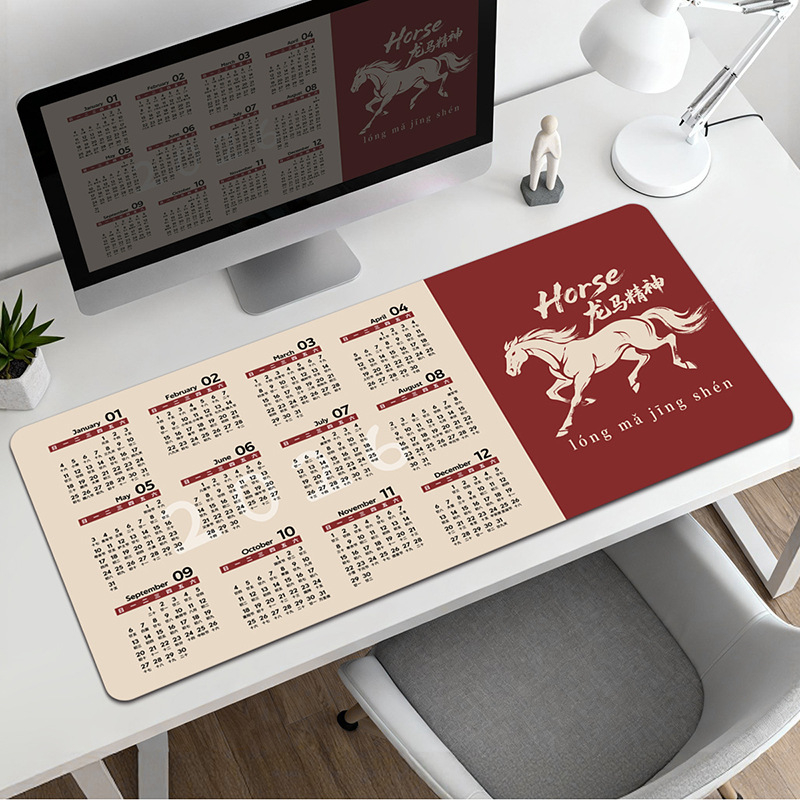 Pad pentru mouse cu calendar – suprafață de birou, anti-derapant, cauciuc natural, imprimare prin transfer termic