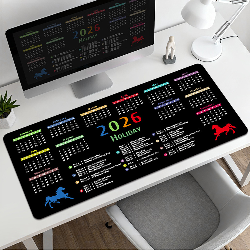 Pad pentru mouse cu calendar – suprafață de birou, anti-derapant, cauciuc natural, imprimare prin transfer termic