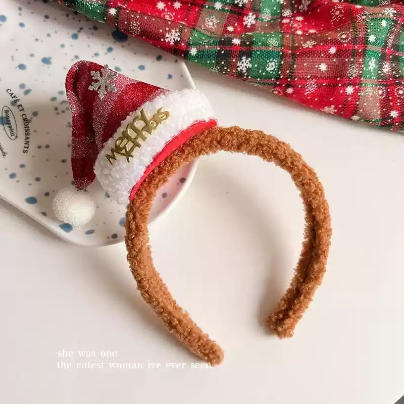 Bandă pentru cap din pluș Duffy Bear, model carouri, lucrată manual, materiale mixte, Shi Wanli, origine Yiwu, design original