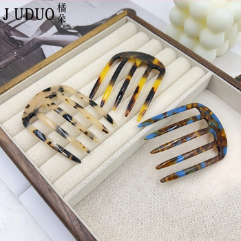 Ženski dodatak za kosu, prirodni stil, acetatni materijal, gravirani završetak, prilagodljiv, brend Juduo Orange Blossom