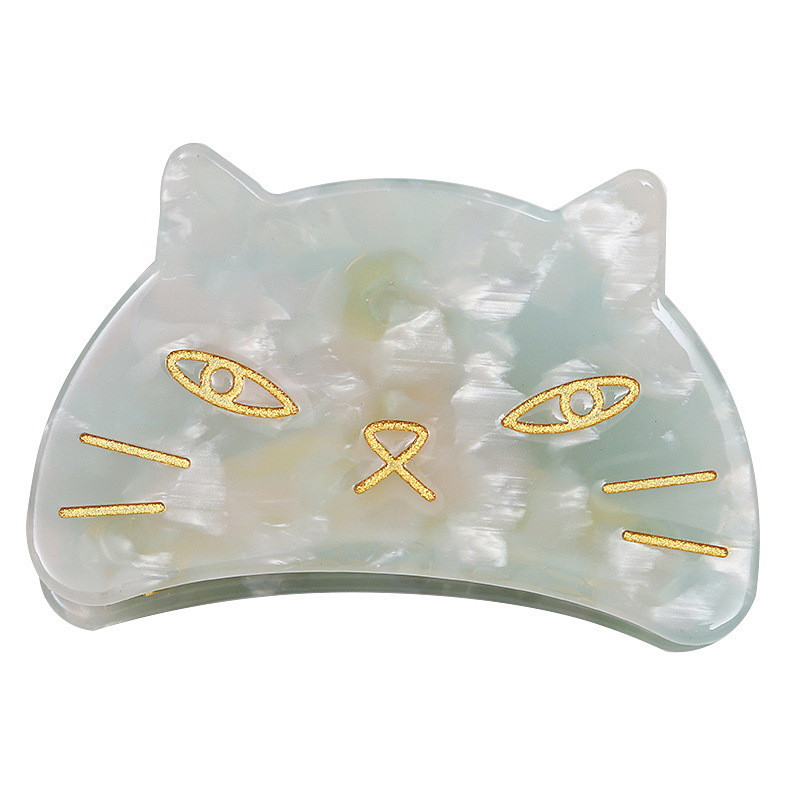 An Zhuo clips de păr cu imprimeu leopard și motive pisică și rechin, Material: placă de acid acetic, UV tratat, accesorii feminine pentru păr, Vara 2022