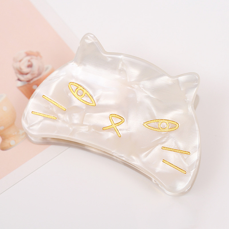 An Zhuo clips de păr cu imprimeu leopard și motive pisică și rechin, Material: placă de acid acetic, UV tratat, accesorii feminine pentru păr, Vara 2022