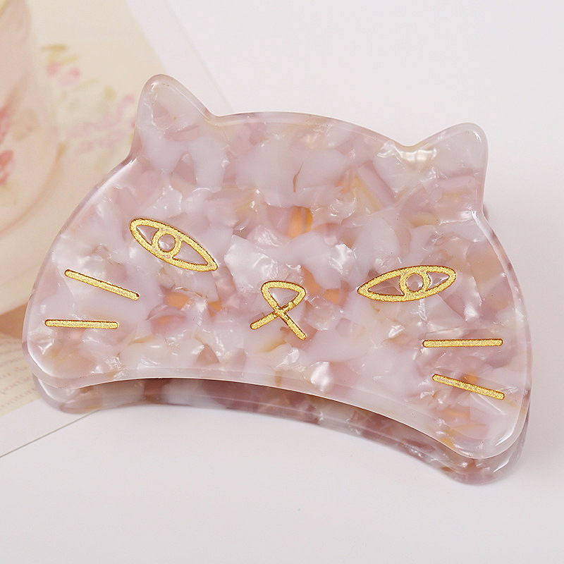 An Zhuo clips de păr cu imprimeu leopard și motive pisică și rechin, Material: placă de acid acetic, UV tratat, accesorii feminine pentru păr, Vara 2022