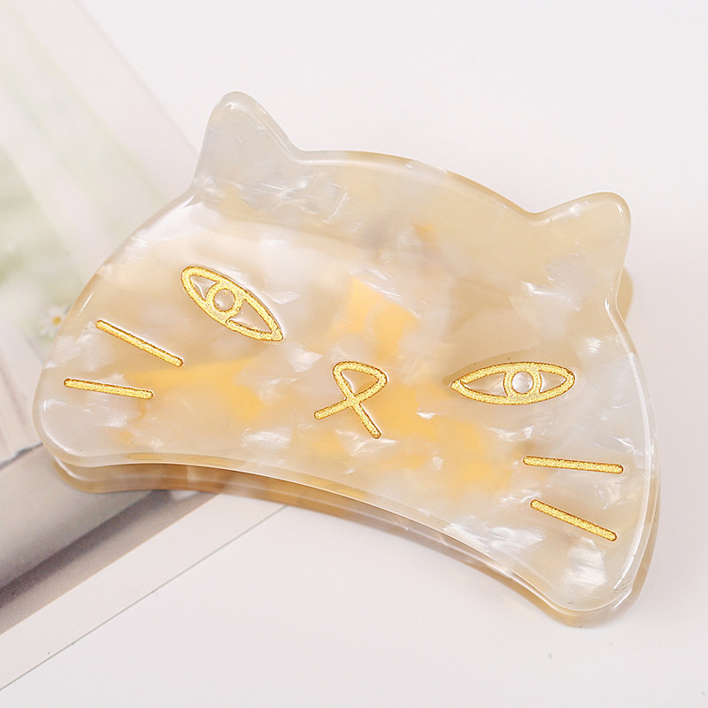 An Zhuo clips de păr cu imprimeu leopard și motive pisică și rechin, Material: placă de acid acetic, UV tratat, accesorii feminine pentru păr, Vara 2022
