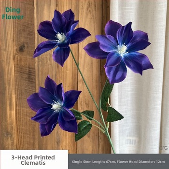 Vestuviniai šilko gėlių derinys – 3 galvų Clematis ir lelija, šilko gėlės plaukų šukuosenoms ir nuotraukoms, reljefinės detalės