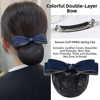 Mrežica za kosu s mašnicom i cvijetom na glavi, ručno izrađena, tkanina, korejski stil, za žene, Ns brend