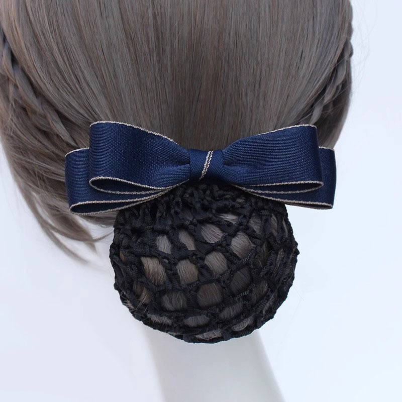 Mrežica za kosu s mašnicom i cvijetom na glavi, ručno izrađena, tkanina, korejski stil, za žene, Ns brend