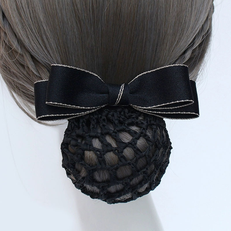 Mrežica za kosu s mašnicom i cvijetom na glavi, ručno izrađena, tkanina, korejski stil, za žene, Ns brend