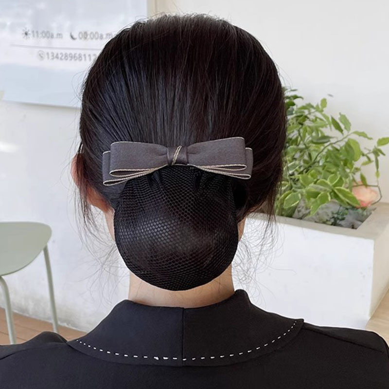 Mrežica za kosu s mašnicom i cvijetom na glavi, ručno izrađena, tkanina, korejski stil, za žene, Ns brend