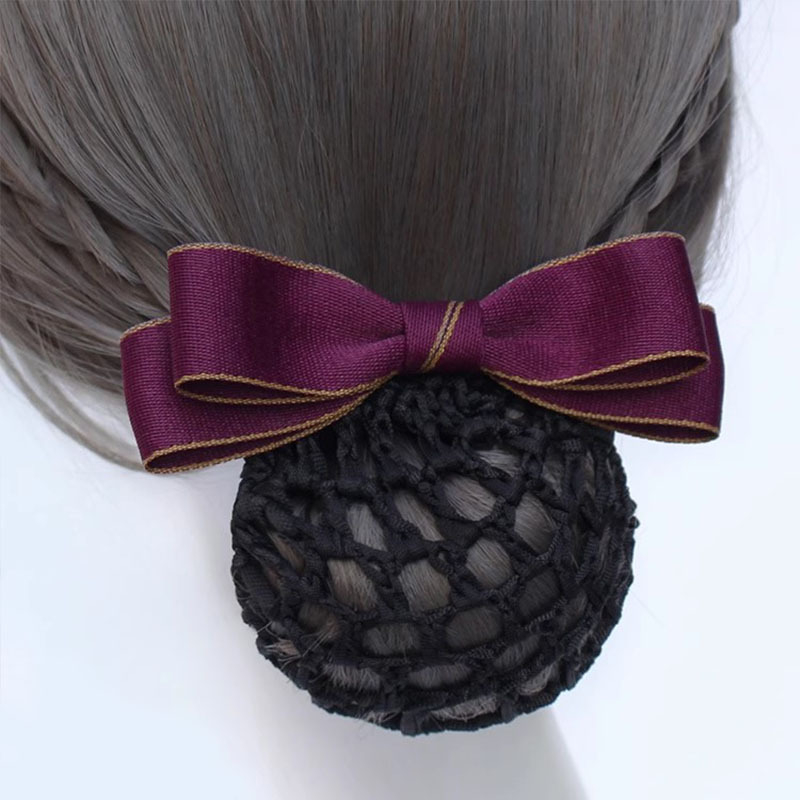 Mrežica za kosu s mašnicom i cvijetom na glavi, ručno izrađena, tkanina, korejski stil, za žene, Ns brend