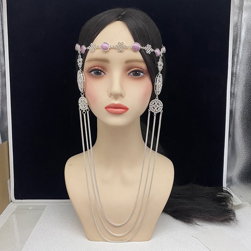 Čelenka s resicama, kineskog stila, od legure, elektroplatiranje, pojedinačno pakiranje