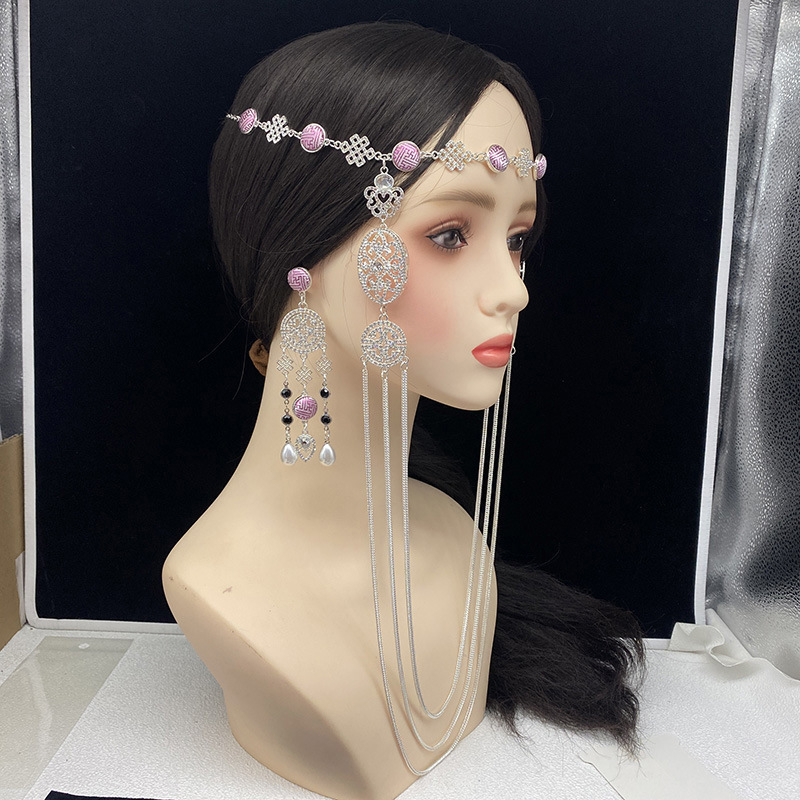 Čelenka s resicama, kineskog stila, od legure, elektroplatiranje, pojedinačno pakiranje