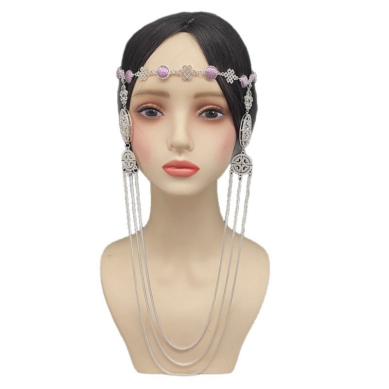 Čelenka s resicama, kineskog stila, od legure, elektroplatiranje, pojedinačno pakiranje