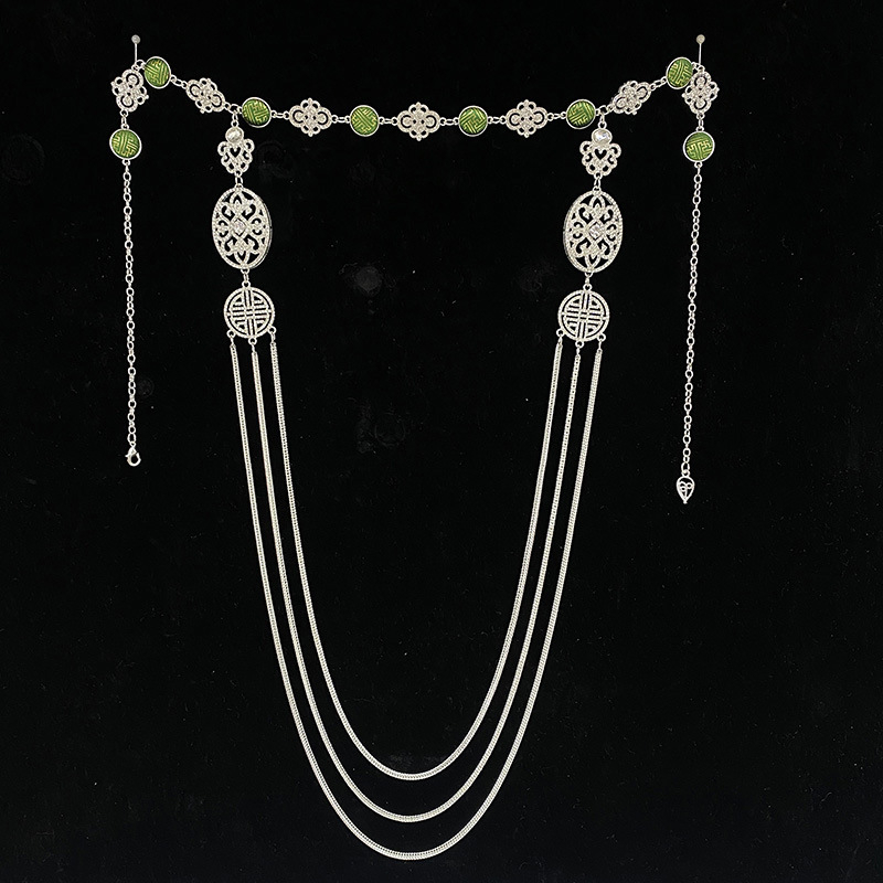 Čelenka s resicama, kineskog stila, od legure, elektroplatiranje, pojedinačno pakiranje