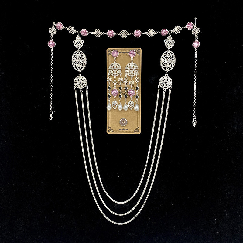 Čelenka s resicama, kineskog stila, od legure, elektroplatiranje, pojedinačno pakiranje