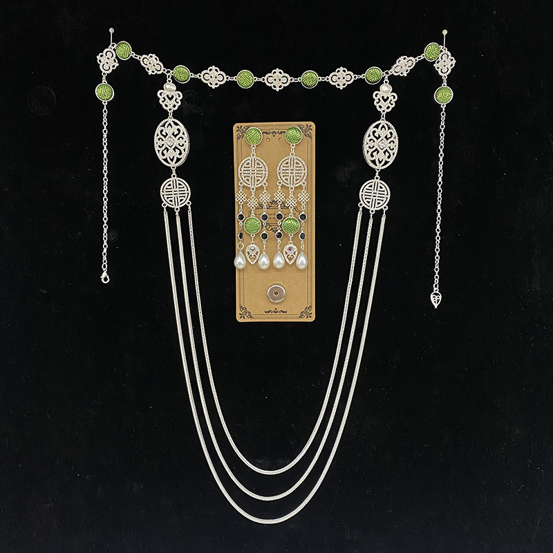 Čelenka s resicama, kineskog stila, od legure, elektroplatiranje, pojedinačno pakiranje