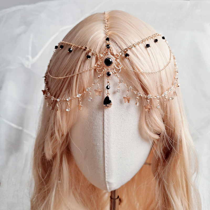 Ornament pentru frunte din aliaj cu lanț, stil chinezesc, accesoriu dans, toamnă 2024