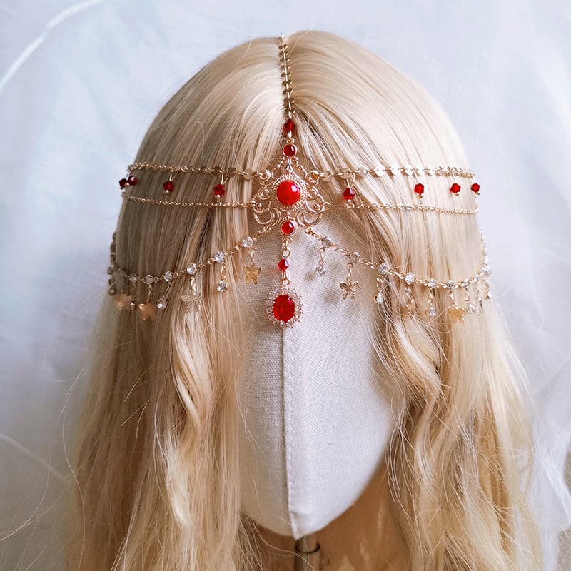 Ornament pentru frunte din aliaj cu lanț, stil chinezesc, accesoriu dans, toamnă 2024