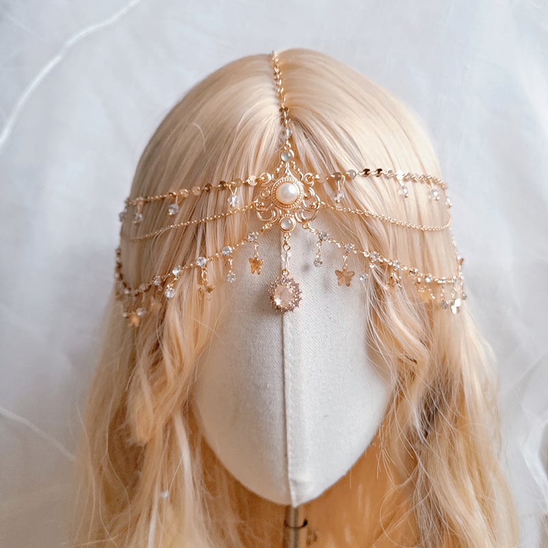 Ornament pentru frunte din aliaj cu lanț, stil chinezesc, accesoriu dans, toamnă 2024