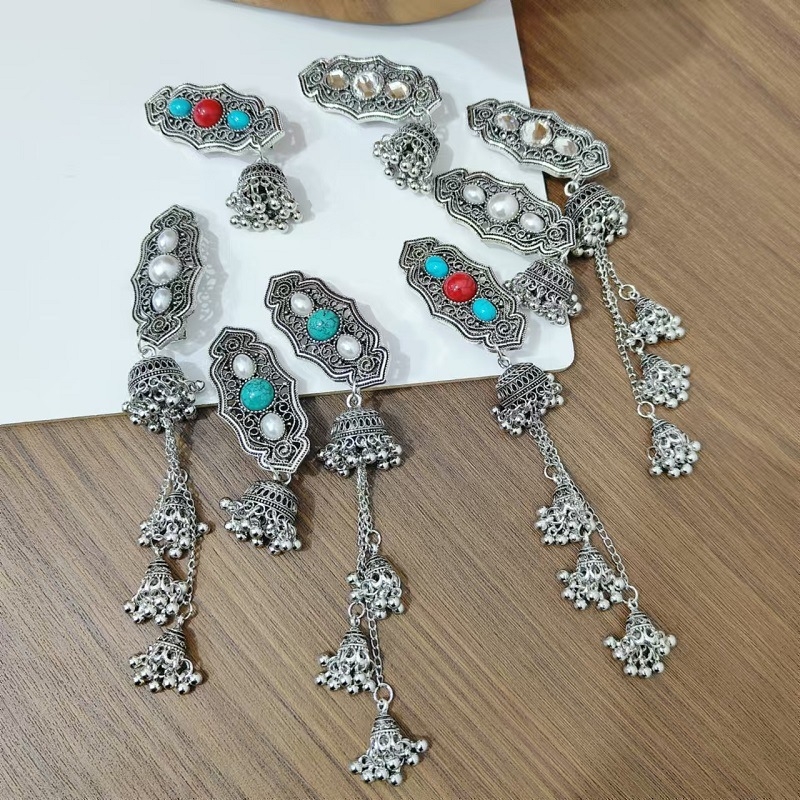 Klipsa za kosu - metalna, ručno izrađena, tip duckbill, etnički stil, retro inspiracija