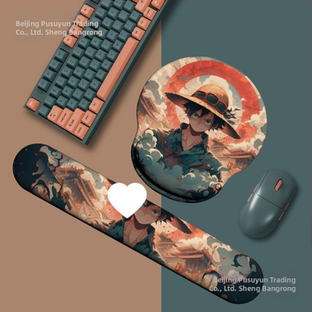 One Piece padă pentru mouse cu suport pentru încheietură din silicon — design 3D, covoraș de birou, o față